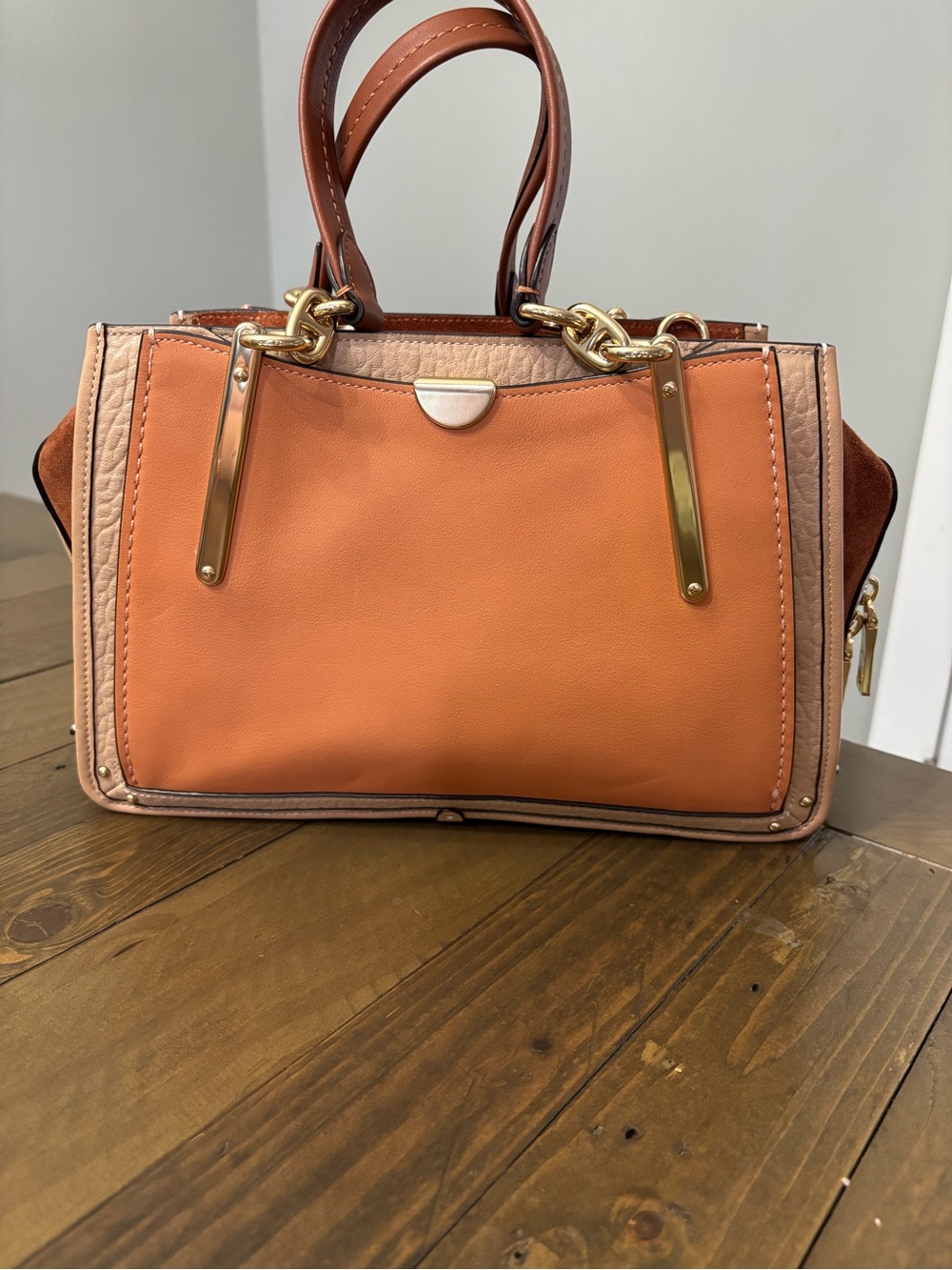 Coach Dreamer Satchel in Sunrise Multi Colorblock Leather and Suede - Picture 5 of 16